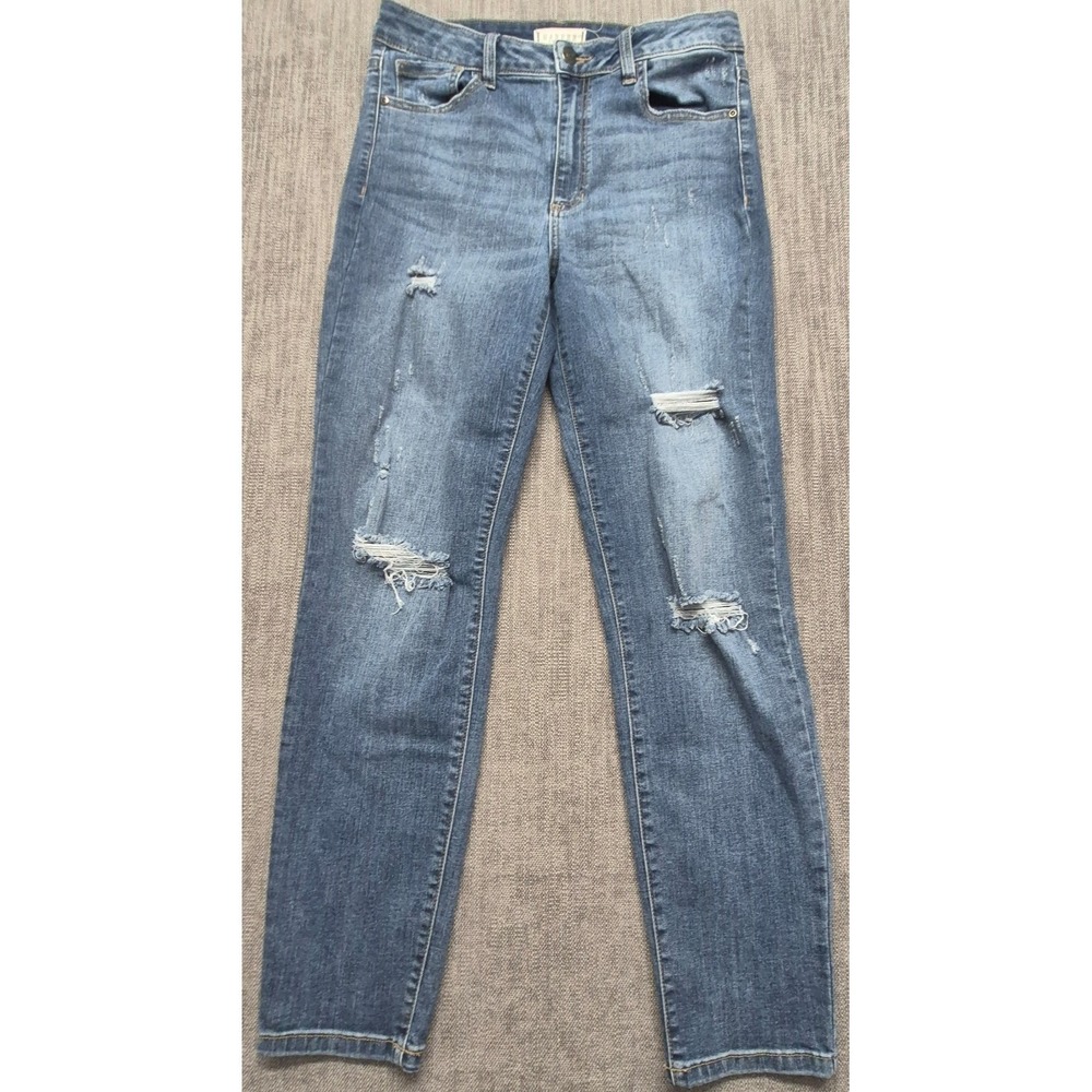Harper Heritage Heavy Distressed Straight women's denim blue jeans sz 28